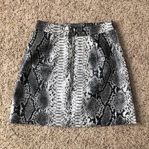 Snakeskin mini skirt